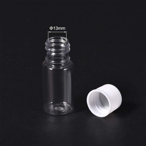 uxcell Plastic Lab Chemical Reagent Bottle, 10ml/0.34oz Wide Mouth Sample Sealing Container, 50pcs