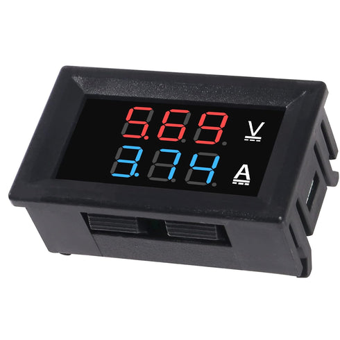 6pcs Digital Voltmeter Ammeter DC 100V 10A, Voltage Current Volt Amp Meter Tester, Dual LED Display Panel with Connect