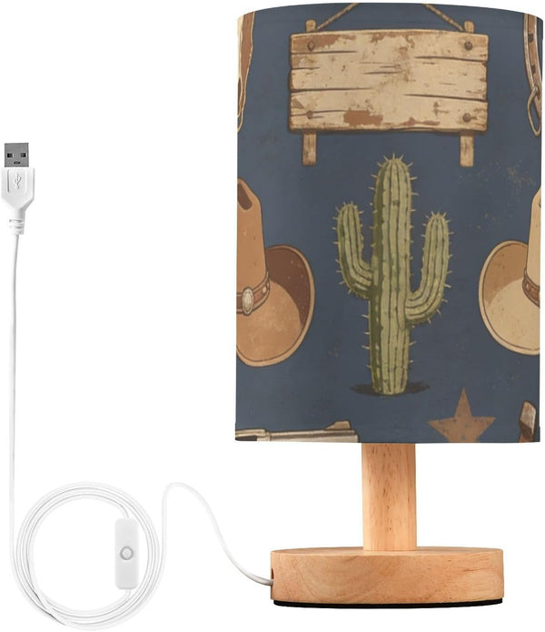 Yuiboo Bedside Table Lamp Baby Night Light Soft Light Vintage Cowboy Hat &