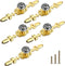 5 Pack Large Diamond Clear Crystal Glass Decorative Knobs with Plate for Kitchen Office Decoration