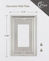2-Pack Decorator Wall Plate, Satin Nickel Electrical Outlet Cover Plate for Receptacle and Dimmer Switch