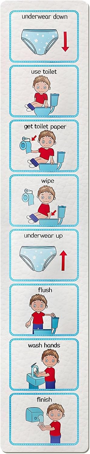 Flylin Potty Training Visual Schedule, Toilet Training Chart with Adhesive Backing for Toddlers,