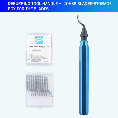 Deburring Tool with 10PCS Extra High Speed Steel Swivel Blades for 3D Printing, Metal, Wood, PVC