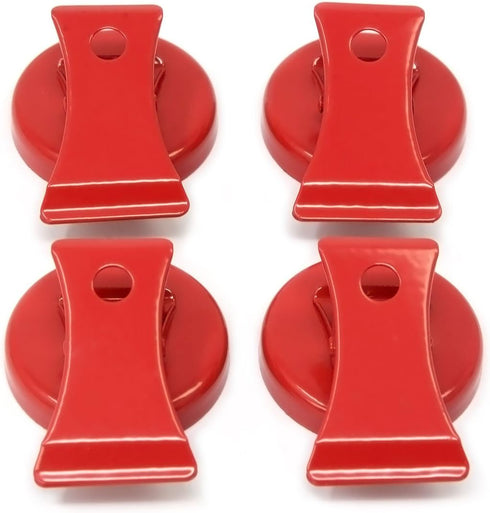 CMS Magnetics Super Strong Colorful Ceramic Magnets, 4-Pack Clips Red for Whiteboards
