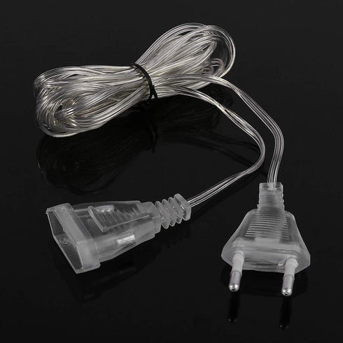 Clear Outdoor String Light Extension Cord, Waterproof and Flexible Transparent Cable for Indoor/Outdoor LED Fairy