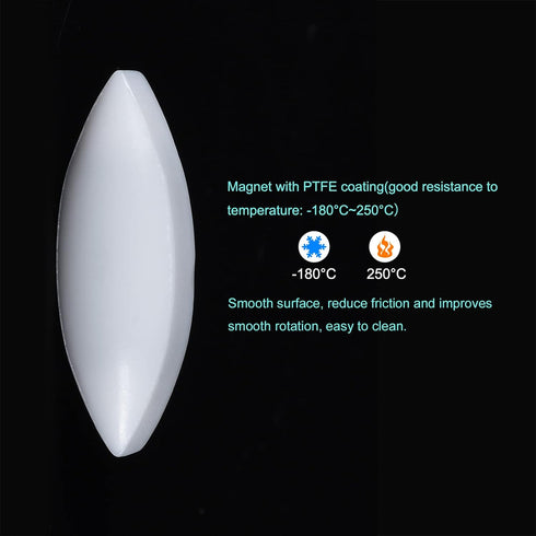 MECCANIXITY Magnetic Stirrer Mixer Stir Bar Rod 30mm x 10mm Olive Shape Magnet White, 2 Pcs for Laboratory