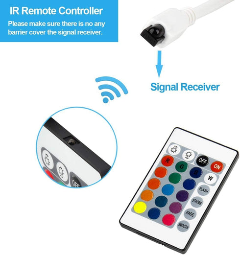 24 12V 6A Dimmer 3528 5050 SUPERNIGHT Key IR Remote Controller, DC Box for RGB SMD LED Strip Lights