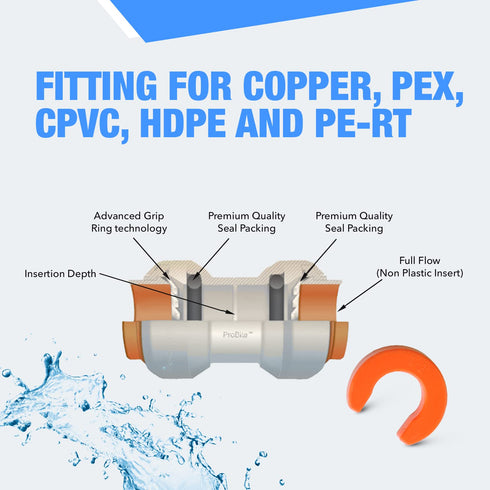 1/2x16" Faucet Water Supply Hose Kit with Quarter Turn Valve, Lead-Free Brass Fitting for Copper, PEX, CPVC