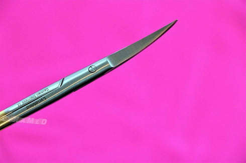 artlab 1 4 1/2 Inches EA Premium German -Tungsten Carbide Iris Scissors Curved Gold Rings Ideal for Medical Purpose