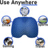 Tailbone 18.89 14.96 Blue Gel TPU Seat Cushion Large Contoured Honeycomb Cooling Gel Cushion for Long Sitting, Pressure