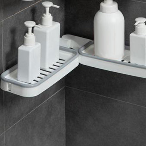 Bathroom Corner Shelf, Foldable Rotatable Wall Mounted Storage Rack Organizer with Drainage for Shower Kitchen Sink