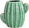 Ceramic Cactus Pen Holder Stand, Cactus Pencil Holder Organizer for Makeup Brushes, Home Office Desk (Green)