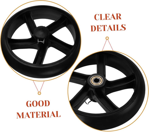 2pcs PRETYZOOM Folding Cart Wheel Laundry Rolling Cart Wheels Replacement Shopping Stair Climbing Design