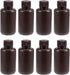 uxcell 100ml/3.4oz Plastic Lab Chemical Reagent Bottle, Small Mouth Sealing Liquid Storage Container, Brown, 8pcs
