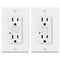 ELECTECK 2 Pack GFCI Outlets 15 Amp, Non-Tamper Resistant, Decor GFI Receptacles with LED Indicator, Ground Fault