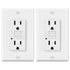 ELECTECK 2 Pack GFCI Outlets 15 Amp, Non-Tamper Resistant, Decor GFI Receptacles with LED Indicator, Ground Fault