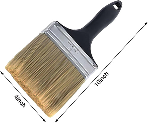 5 Pieces 4 Inch Paint Brushes, Flat Painting Tool with Treated Plastic Handle for DIY Home Furniture Paint