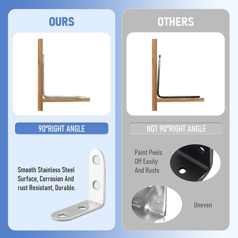 HOME MASTER HARDWARE Bracket,40pcs Sets,90 Bracket,(1.57 1.57 in,40 40 mm) Stainless Steel Corner L Corner Brace Degree