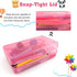 Large Capacity Clear Pencil Box, 1 Pack Hard Pencil Case with Snap-tight Lid for Office Supplies, Pink