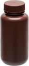 EISCO 250mL Amber Reagent Bottle - Wide Mouth with Screw Cap - HDPE Labs