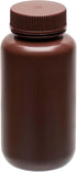 EISCO 250mL Amber Reagent Bottle - Wide Mouth with Screw Cap - HDPE Labs