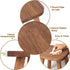 Clucycia 9inch Wooden Step Stool Small Solid Wood Plant Stand Non-Slip Footstool Chair for Adults and Kids Portable