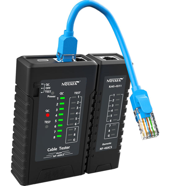 NOYAFA NF-468CS Network Cable Tester, Telephone & Continuity Tester for RJ45/RJ11/RJ12/CAT5/CAT6/POE Test Tool (Black)