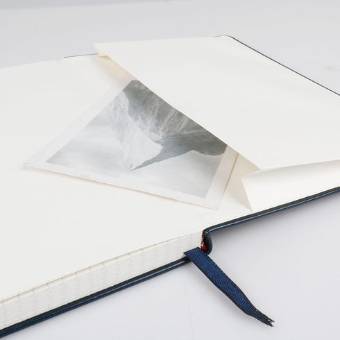 Blank Journal Notebook, Dark Blue, 160 Pages, Medium 8.3x5.7 inches, 100 gsm Thick Paper, Hardcover