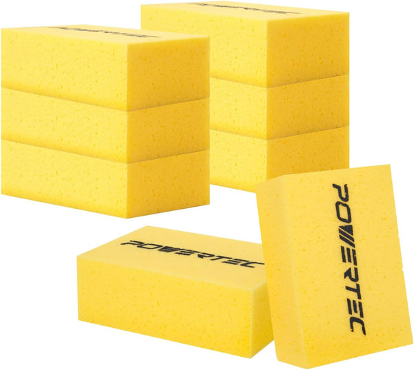 POWERTEC Large Square Grout Sponge Professional Tile Grout Removal Cleaning Sponge Heavy-Duty