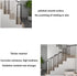 PAUANI U-Shaped Stairs Handrail - Stair Railing, Metal Nti-slip Stair Support Rod, Steps Handrails For Elderly/Disabled