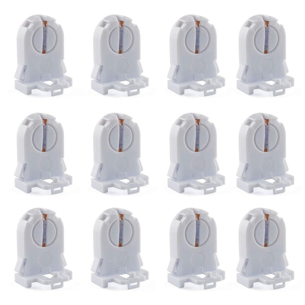 E-outstanding T8 Lamp Holder, 12PCS Non-Shunted Turn Type UL Socket Tombstone Lampholder