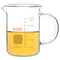 XCD Glass Beaker (250 ml), Borosilicate Low Form Griffin Graduated Beaker with Handle and Pouring Spout