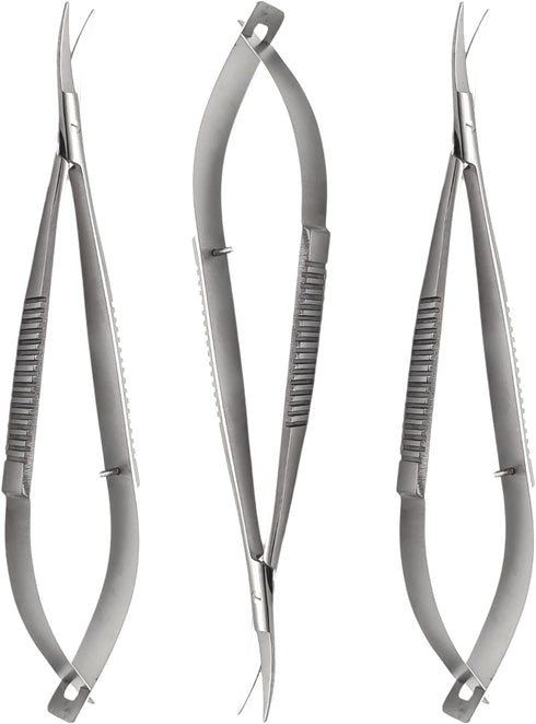 ARTMAN INSTRUMENTS Micro Castroviejo Scissors - 5.5" Curved Set of 3 for Embroidery, Extra Sharp