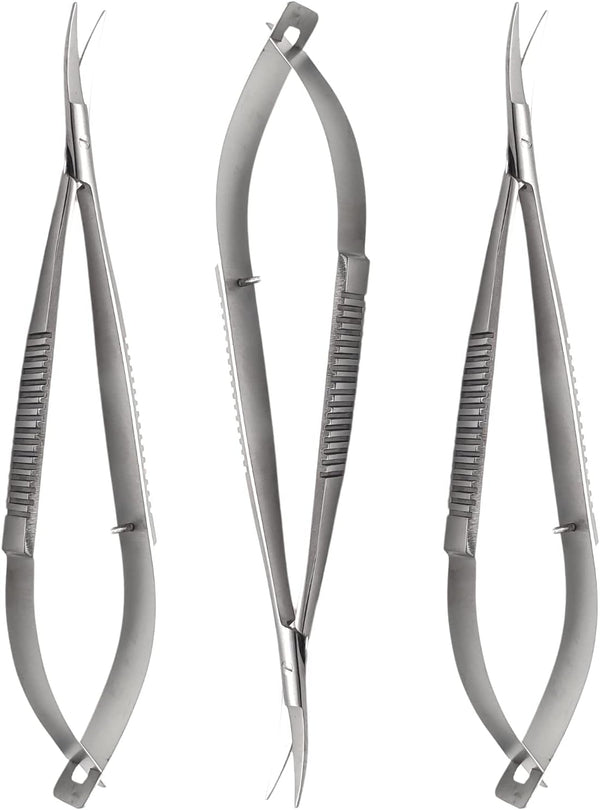 ARTMAN INSTRUMENTS Micro Castroviejo Scissors - 5.5" Curved Set of 3 for Embroidery, Extra Sharp