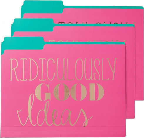 Roobee Gold Brilliant Thoughts - Decorative File Folders (Set of 9)