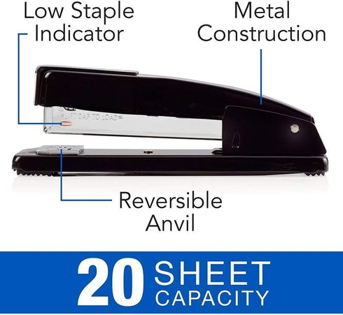 Swingline Commercial Stapler, 20 Sheet Capacity, Jam Free, Metal, 2 Pack, Black (44401AZ) by Swingline