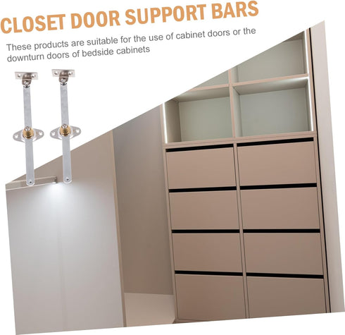 4pcs DOITOOL Stretch Bars for Cabinet Door Support Sturdy Jackstays Thicker Design for Bedside Cabinets Hinges Door