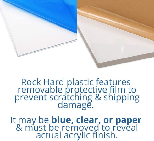 Rock Hard Plastics - 12" x 12" White Acrylic Sheet Lucite Plexiglass - Actual Size 11.875" x 11.875"