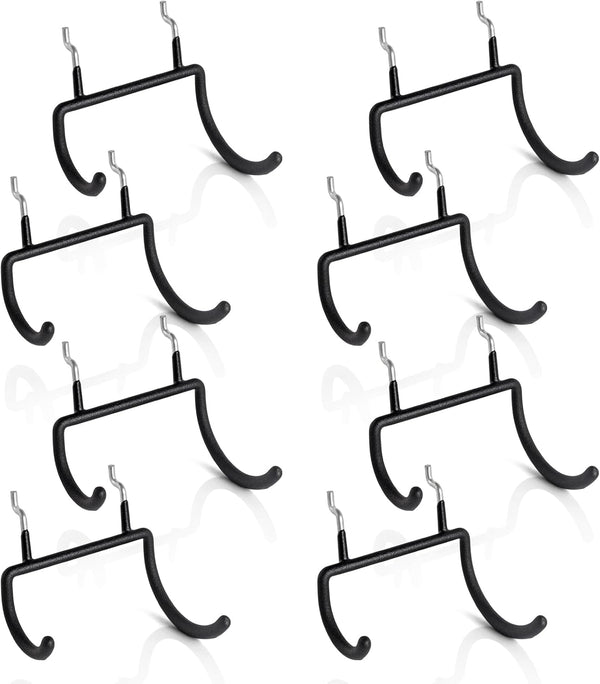 Pegboard Drill Holder - 8Pack Heavy Duty Power Tool Hangers for 1/4" Peg Board, Black Utility Hooks for Garage Workshop