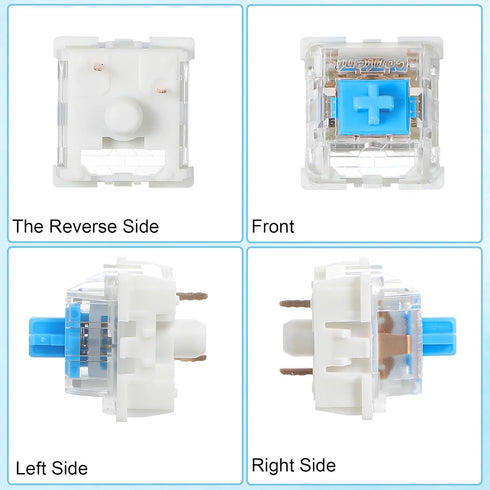 Gsbnjuy 30Pcs 3 Blue Switch Replacement, PIN Mechanical Keyboard Switches, Clicky with Strong Tactile Feedback