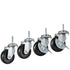 Hlyluoyi 2 Inch Set 4, 1/4"-20 Casters for Wire Shelving, Threaded Stem Caster Wheels of Stem with Brake, Heavy Duty