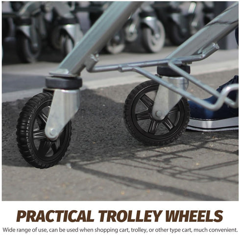4pcs VALICLUD Replacement Shopping Cart Wheels Rolling Cart Wheel for Grocery Trolley Heavy Duty Caster Easy Climbing