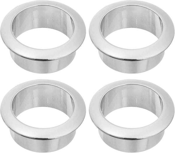 uxcell 4 Pcs 1.38 inch (35mm) Nylon Desk Grommets, Plastic Cable Hole Cover for Computer Desk Cabinet, Silver
