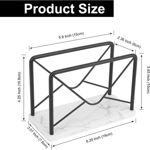 Modern Mail Holder for Home Office, Metal Letter Organizer Sorter for Desk, Cutout Mail Envelope Design, Bill Filling Paper Document Rack, Envelope Storage Rack with Marble Base