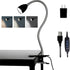 Eye-Caring Desk Lamp, 360 Gooseneck Clip on Reading Light, Portable Study Desk Lamp for Bedroom and Office (Black-C01)