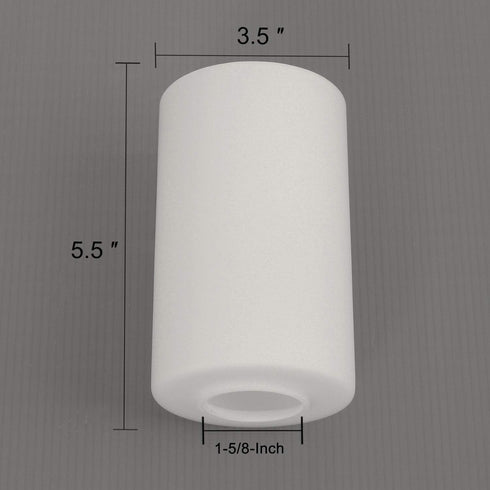 Sconce,1 5/8 inch White Opal Cylinder Glass Lamp Shade Replacement, Light Fixture Replacement Glass Cover or Globe