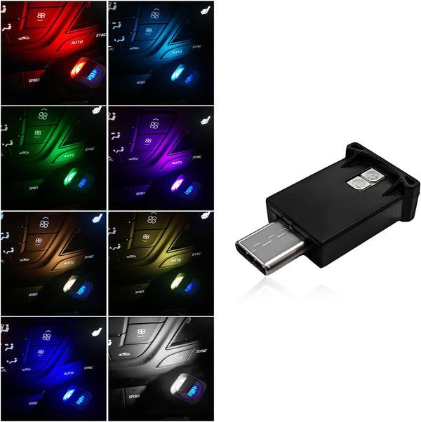 DXNQ USB Type C LED Ambient Light, 8 Colors RGB Dynamic Atmosphere