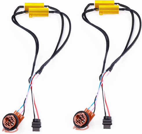 gopupu 2Pcs 3157 4157 T25 Load Resistor Fix Hyper Flash, 50W 6 Ohm