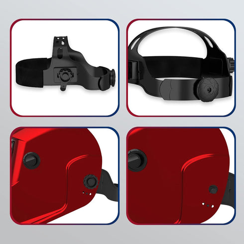Welding Helmet Headgear, Replacement Headgear with Sweatband for Round Hole Welding Helmet