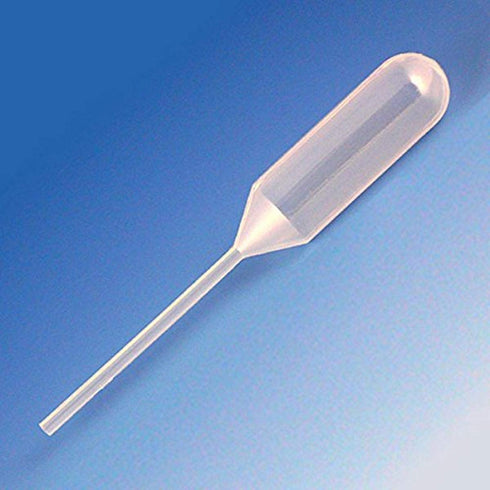 Globe Scientific 136020-500 LDPE Narrow Stem Transfer Pipet, Non-Sterile, Short Stem, 85mm Length, 4.0mL Capacity (500